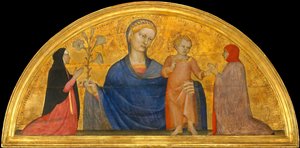 Madonna og barn med donorer, ca. 1365.