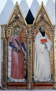 SS. Katarina af Alexandria og Bernardo, detalje fra en polytykon af Giovanni da Milano