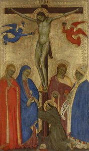 Korsfæstelsen Kristus på korset med St. Frans, Maria Magdalene, Maria, Johannes og Ignatius af Antiokia