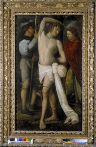 Saint Roch, Saint Sebastian og Saint Margarita (olie på lærred) af Giovanni de Busi Cariani