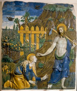 Noli Me Tangere keramisk relief af Giovanni della Robbia (1469-1529) Firenze, Bargello Nationalmuseum