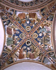 Lægerne i templet, evangelisterne og de otte profeter, fra kapelhvælvingen (fresko) af Giovanni di Corraduccio