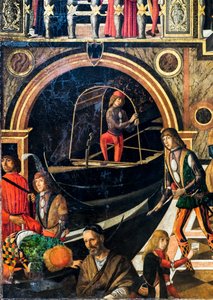 Den mirakuløse helbredelse af Benvegnudo da San Polos datter takket være et korsrelikvie, ca. 1502 (olie på lærred)