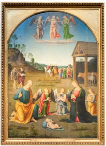 Magiernes tilbedelse (olie på træ) af Giovanni di Pietro (c.1450 1529)