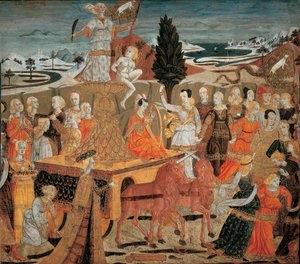 Le triomphe de la chastete - Kyskhedens triumf - (Lo Scheggia) Giovanni di Ser Giovanni (1406-1486). Tempera på panel