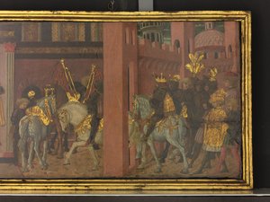 Historien om Trajan og enken, detalje af et panel fra en cassone, ca. 1450 (tempera på panel) af Giovanni di Ser Giovanni Scheggia