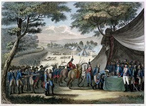 Pacification of the Vendee af general Hoche (1768-97) 20. april 1795 (farvegravering)