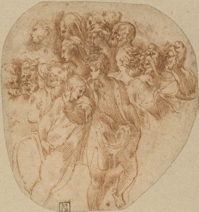 Figurstudier [recto] af Girolamo Mazzola Bedoli
