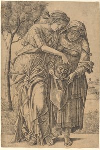Judith med hovedet af Holofernes af Girolamo Mocetto after Andrea Mantegna