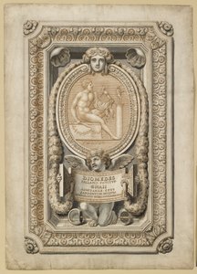 Design til en graveret perle i dekorative omgivelser, 1722 af Girolamo Odam