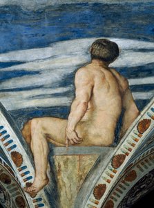 Mand nøgen, Detalje af fresker af Girolamo Romanino (ca 1484-efter 1559), bestilt af Bernardo Clesio