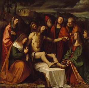 Pieta af Girolamo Romanino (ca 1484-efter 1562), olie på lærred af Girolamo Romanino