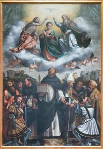 Kroningen af Jomfru Maria og den hellige Dominikus af Girolamo Romanino