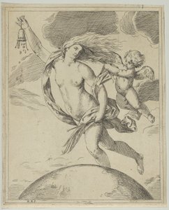 Formue flyver over kloden..., ca. 1660-80. af Girolamo Scarsello