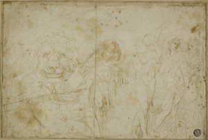 Sarkofag fra Blenheim Palace: Bacchanale med løvehoved af Girolamo da Carpi