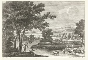 Landskab med hyrder og kvæg ved vandet Italienske landskaber (serietitel)