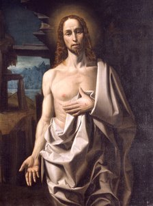 Den opstandne Kristus (olie på lærred) af Giuliano Pozzobonelli
