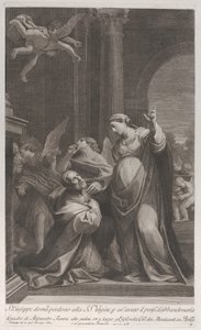 Saint Joseph beder jomfruens benådning for at have tænkt på at forlade hende..., 1760-1800. af Giuliano Traballesi