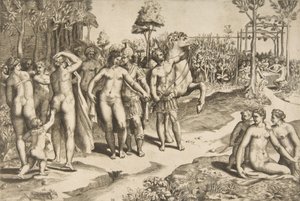 Alexander og Roxana, 1531-76. af Giulio Bonasone