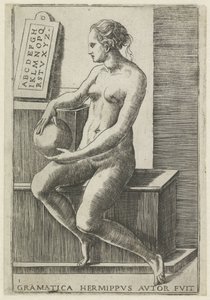 Grammatik Grammatik hermippus forfatter fuit (titel på objekt) The Seven Liberal Arts (serietitel) af Giulio Bonasone