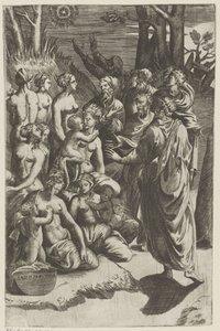 Gruppe af figurer under stjerne af Giulio Bonasone