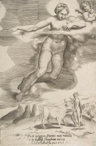 Juno ser Jupiter og Io, fra The Loves of the Gods, 1531-60. af Giulio Bonasone