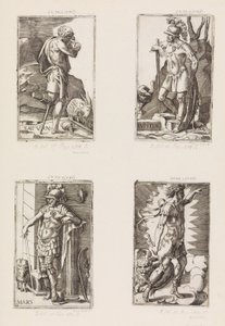 Jupiter, fra planeter, plade 2, 1530-70. af Giulio Bonasone