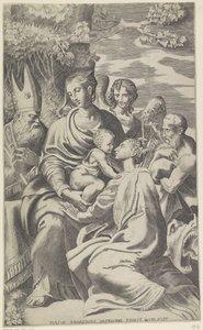 Maria med Kristusbarnet og de hellige af Giulio Bonasone