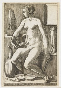 Musica Musica inventor fuit Orpheus et Linus (titel på objekt) The Seven Liberal Arts (serietitel) af Giulio Bonasone