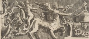 Ornamentfrise med bevinget Centaur, 1531-76. af Giulio Bonasone