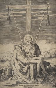 Pieta under Golgathas kors, 1547. af Giulio Bonasone