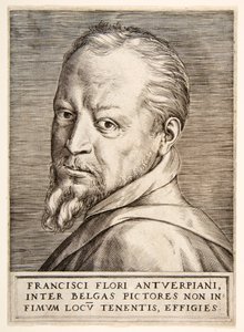 Portræt af Frans Floris, 1500-tallet. af Giulio Bonasone