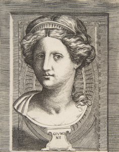 Skulpteret hoved af Juno, ca 1531-76.