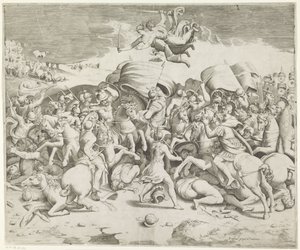 Slaget ved Milvian Bridge af Giulio Bonasone