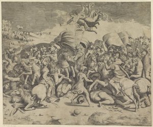 Slaget ved Milvian Bridge af Giulio Bonasone