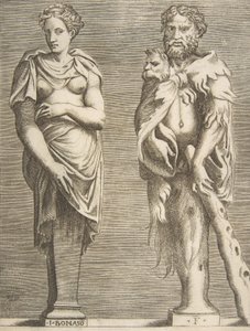 Vilkår for Hercules og Deianira, ca. 1531-76., ca. 1531-76. af Giulio Bonasone