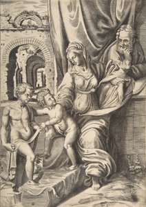 Den hellige familie og spædbarnet Johannes Døberen, 1531-76., 1531-76.
