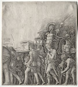Cæsars triumfer: Korseletbærerne, ca. 1498. af Giulio Campagnola