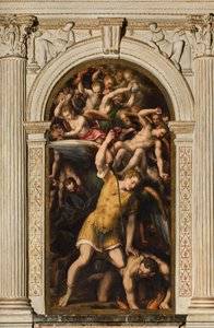 Nordlige tværskib, Ærkeenglen St. Michaels alter, Ærkeenglen Michael dræber den onde, Giulio Campi 1566