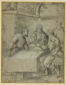 Studer til nadveren i Emmaus af Giulio Campi