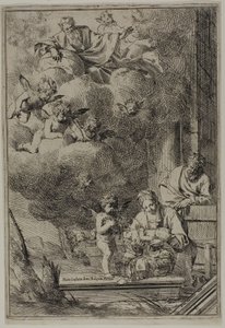 Den hellige familie af Giulio Carpioni