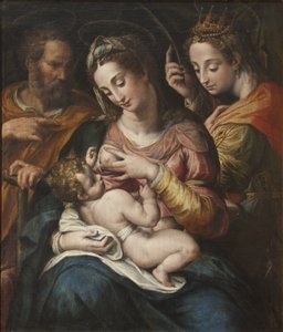 La Sainte Famille et Sainte Catherine - Den hellige familie med den hellige Catherine, af Procaccini, Giulio Cesare (1574-1625). Olie på lærred. Mål: 77x67 cm. Nationalmuseum Stockholm af Giulio Cesare Procaccini