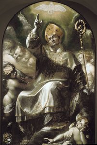 St Charles Borromeo in Glory (olie på lærred af Giulio Cesare Procaccini