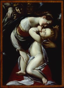 Jomfru og barn med engle, ca. 1610. af Giulio Cesare Procaccini