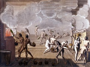 Russiske bade, tidligt i det 19. århundrede i "" The Old and Modern Costume"" af Jules Ferrario