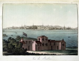 Udsigt over byen Boston - i "Det gamle og moderne kostume", af Dr. Jules Ferrario, red. Milano