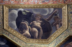 En nymfe. Fresko af Giulio Pippi de