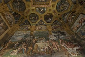 Fresco-detalje fra Chamber of Amor and Psyche, 1526-1534 af Giulio Romano
