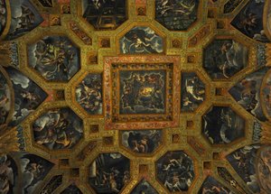 Fresco-detalje fra Chamber of Amor and Psyche, 1526-1534 af Giulio Romano