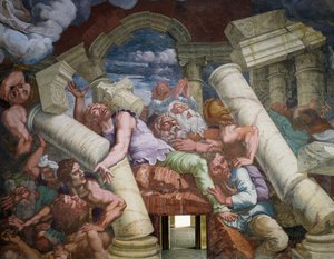 Oprørsgiganter væltet ved sammenbrud af bygning af Giulio Romano